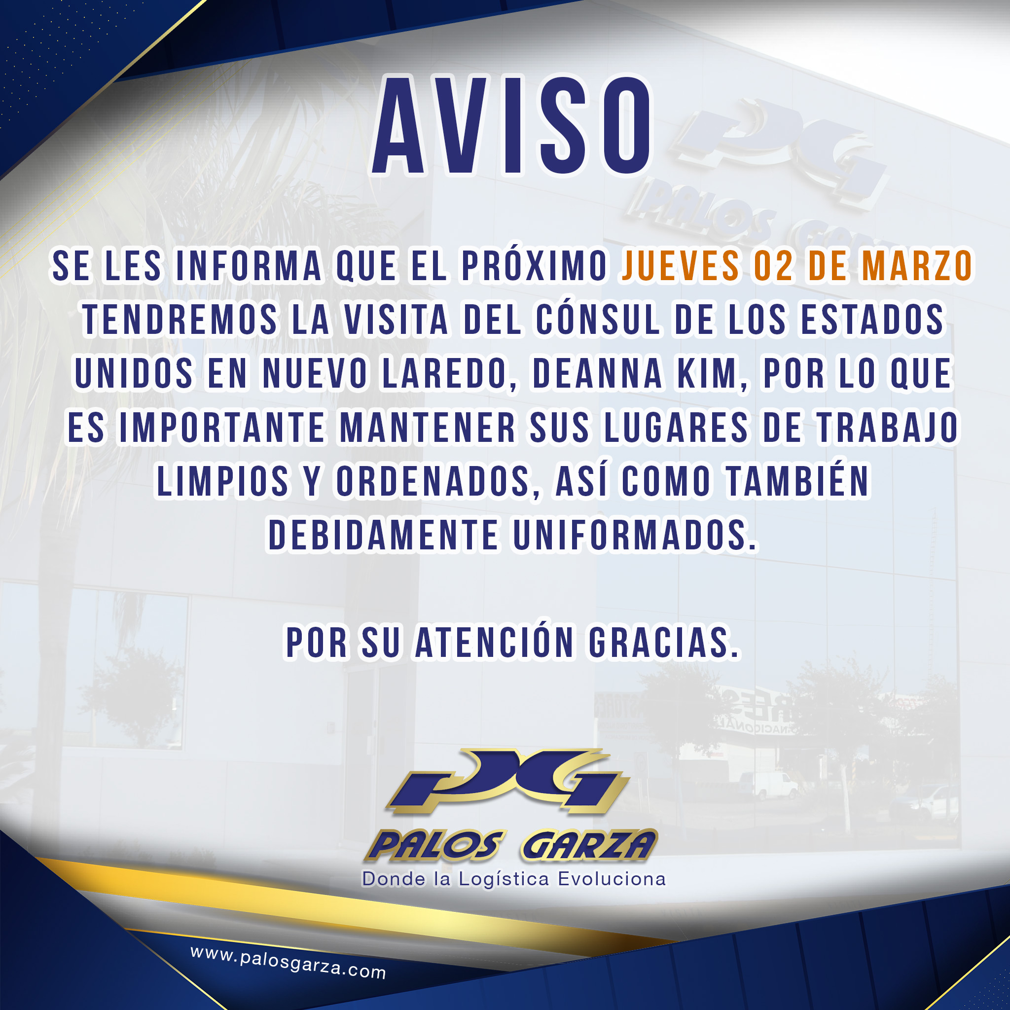 Visita del cónsul- jueves 02 de Marzo.